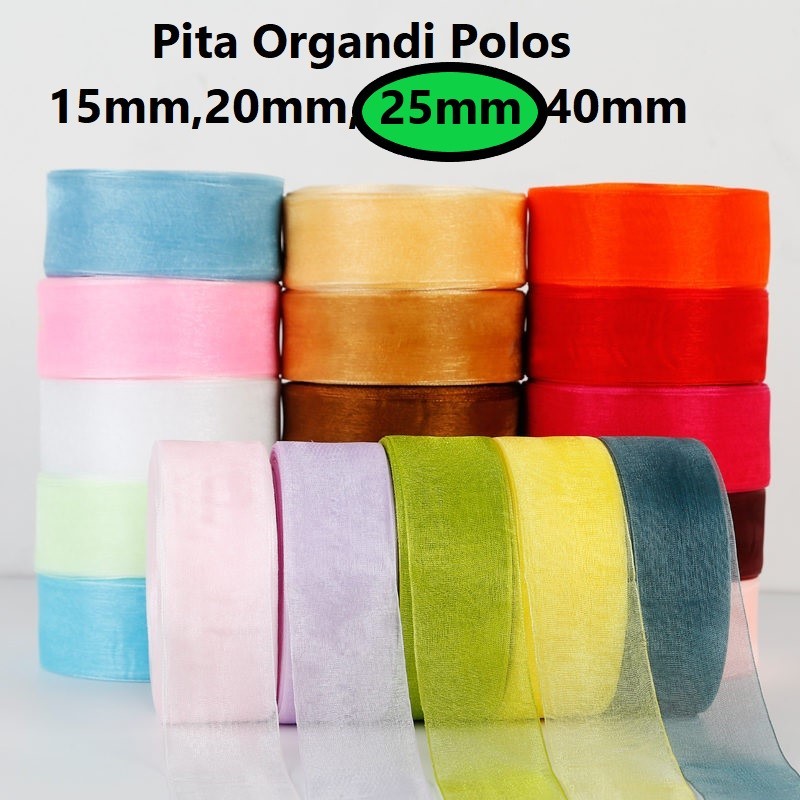 Pita Organdi/Organza Polos 25mm Harga/Roll
