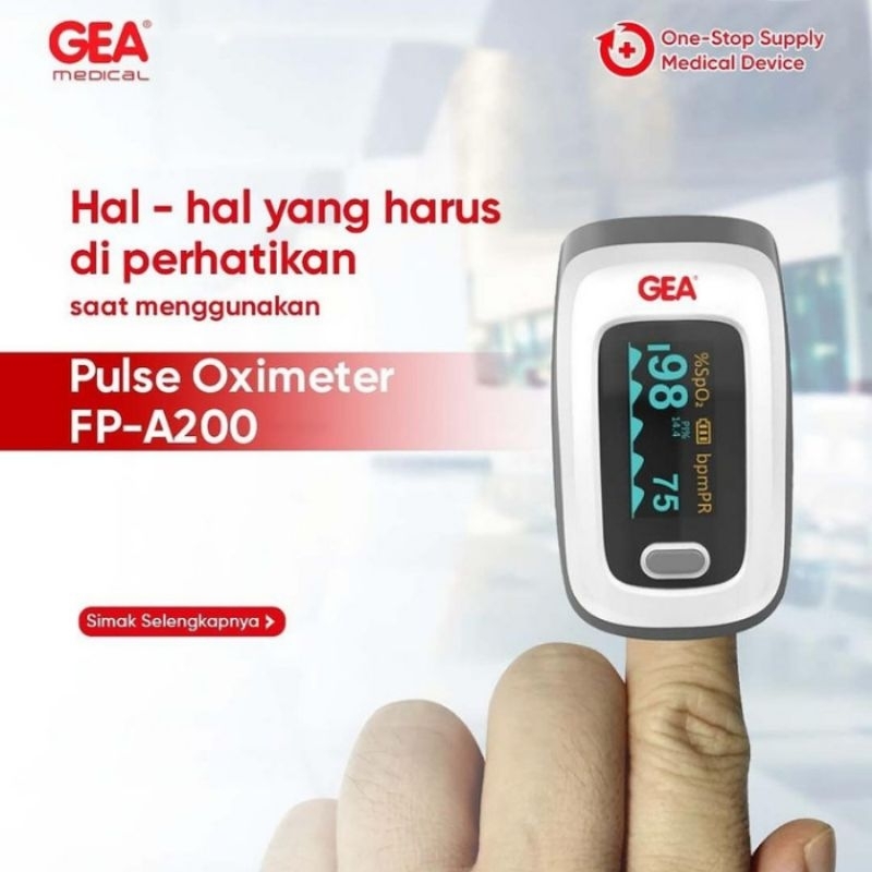 Finger Pulse Oximeter GEA / saturasi oksigen FP A200 Oxymeter Alat Pengukur Oksigen