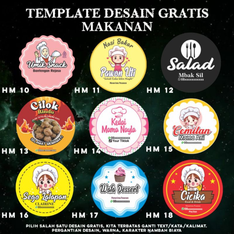 

Cetak Stiker Label Makanan dan Minuman Olshop Catering Murah Sudah Cutting