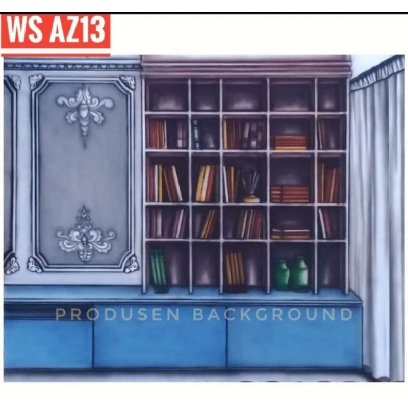 Background Foto/ Latar/ Rak buku Wisuda Foto Studio baru 02 mewah