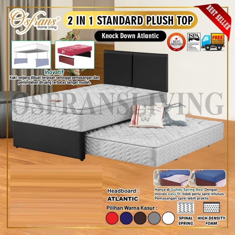 Guhdo Standard 2 In 1 Plush Top KD KNOCKDOWN KASUR ATAS DAN DIVAN TERPISAH - Fullset Prospine / Atla