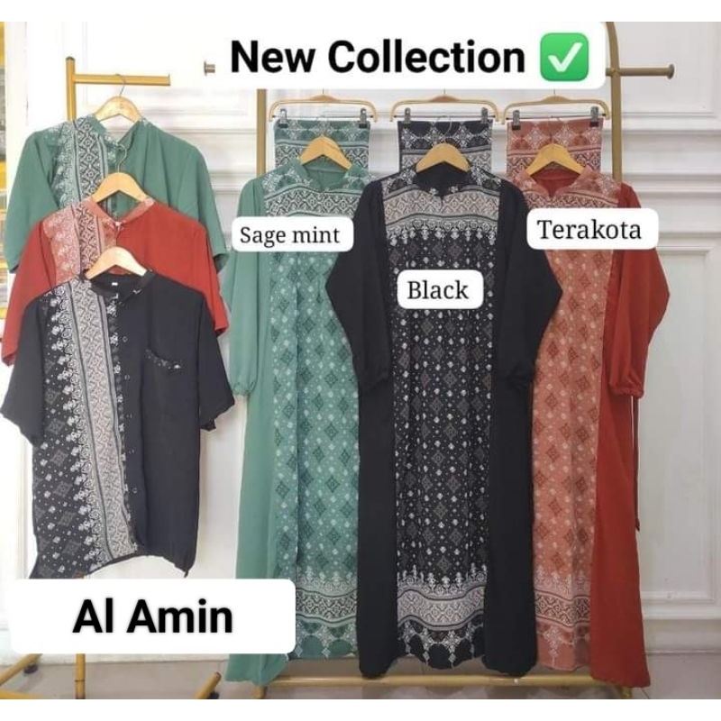 AlAmin - Koleksi Rayya Series Gamis Couple Mama Papa / Gamis Cringkel Couple