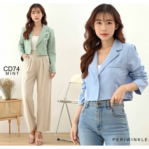 MSNA - CD74 korean style blazer / blazer crop / blazer basic / outer wanita / blazer putih