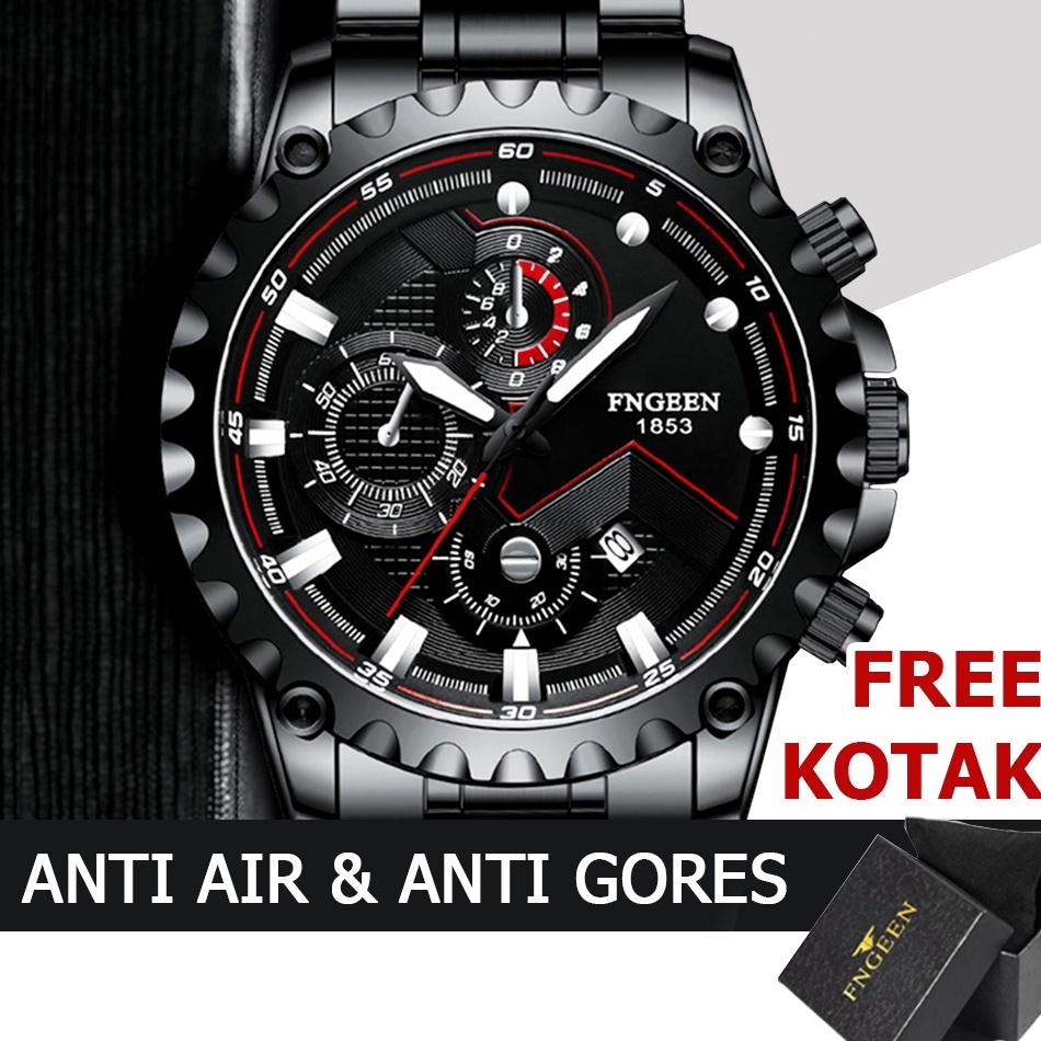 TERMURAH Jam Tangan Pria Fngeen 5757 Original Tahan Air Analog Kalender Army Quartz Anti Air Untuk P