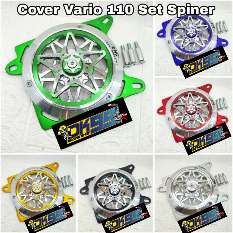 Cover radiator set spiner spinner Motif Bintang cnc Vario 110 Vario techno 110 bahan full alumunium 