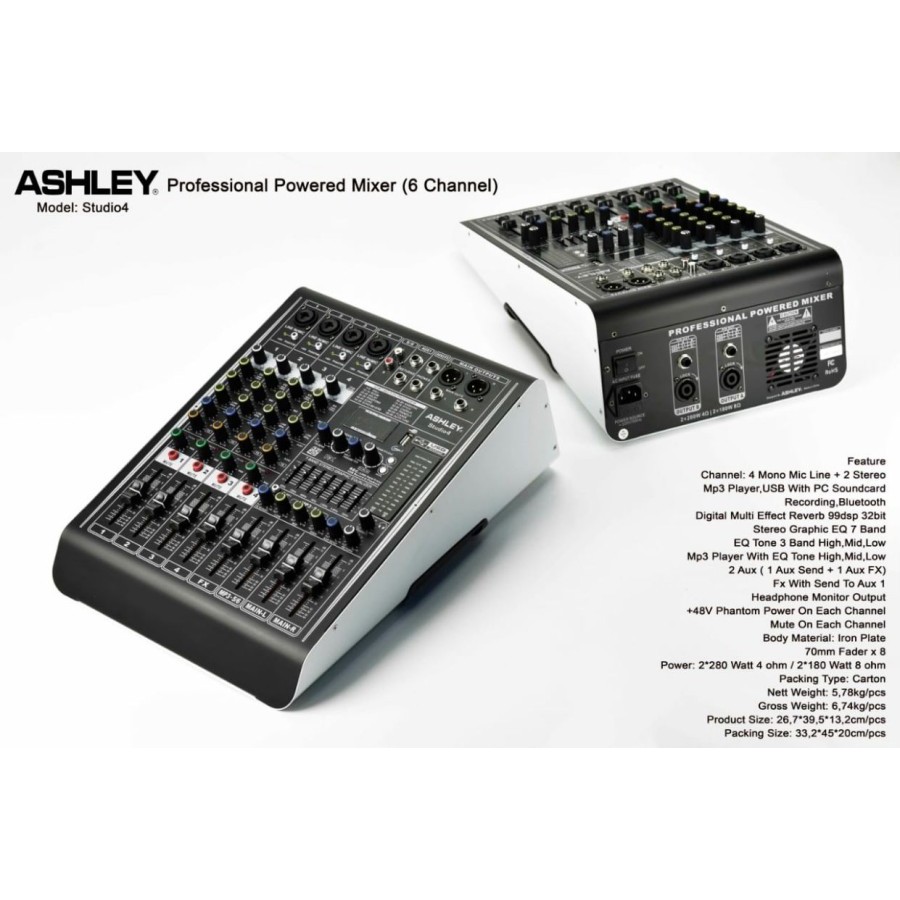 Power Mixer Ashley Studio4 / Ashley Studio 4 Original Mixer Power Ashley Studio4 4 Channel 4CH 4 CH
