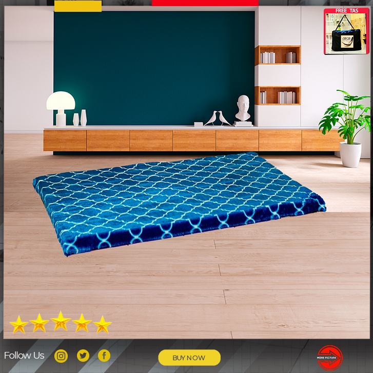 Berkah Saluyu Karpet bulu Rasfur motif Panjang 2 meter Lebar 1.5 meter Tebal 4,5cm karpet lantai