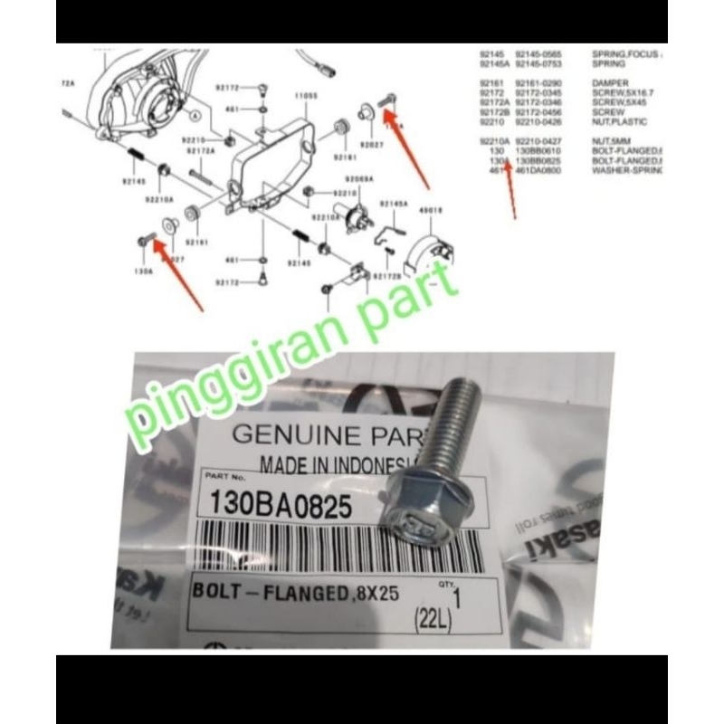 Baut ring breket lampu depan Ninja rr new original