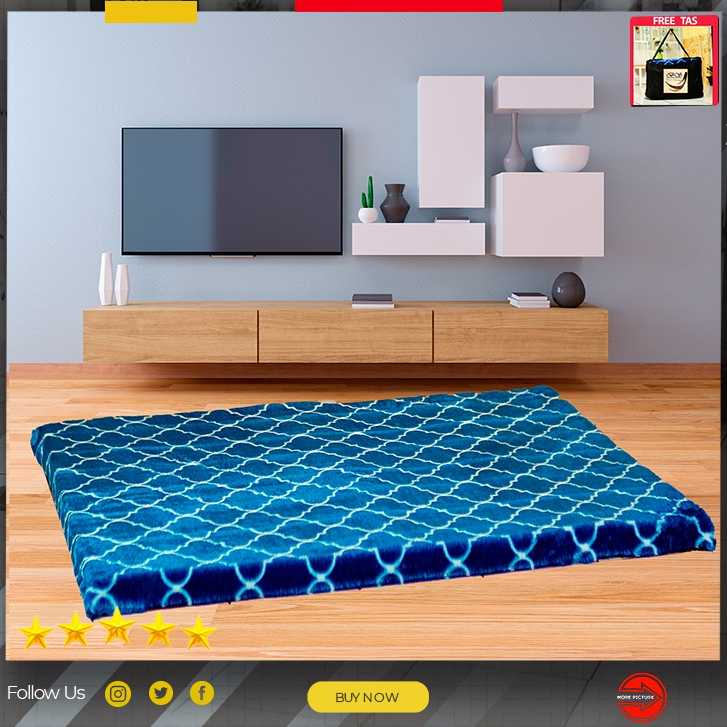 Berkah Saluyu Karpet bulu Rasfur motif Tebal 3,5cm  jumbo asli |non anti slip SPK