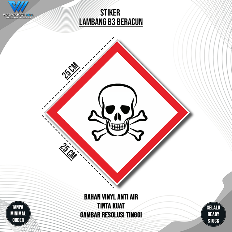 

Stiker label Simbol limbah B3 K3 Hazmat Beracun Bahan Vinyl Anti Air | Waterproof Wadwahaji