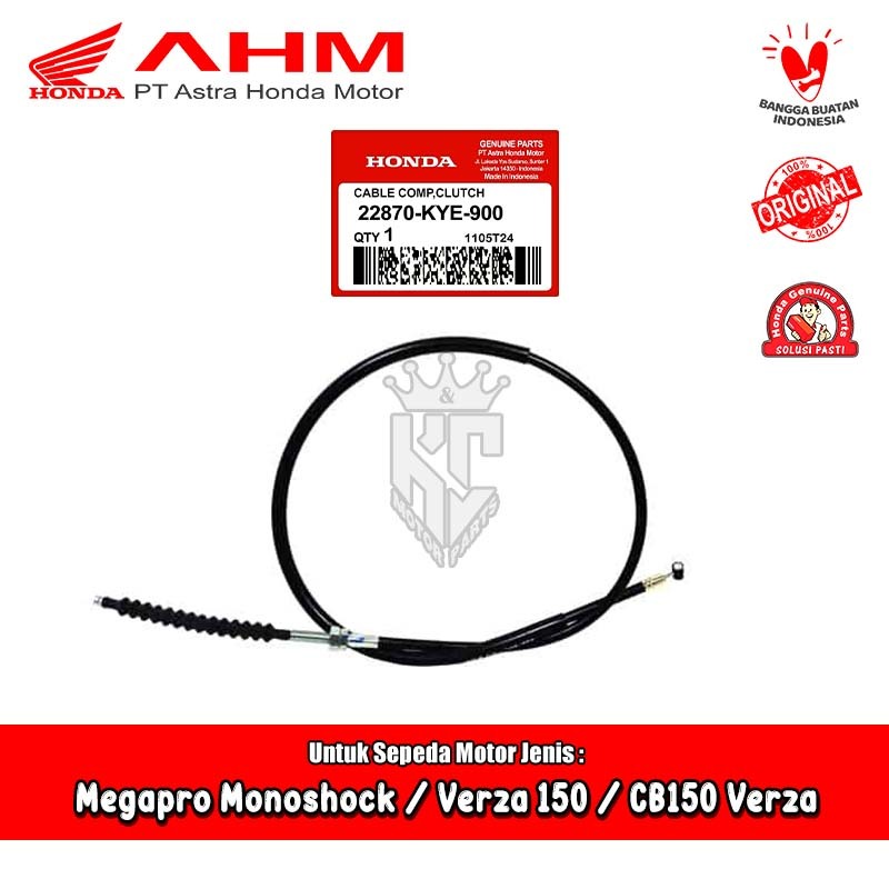 Kabel Tali Kopling Klos Honda Megapro Monoshock CB150 Verza 150 100% Original AHM 22870-KYE-900