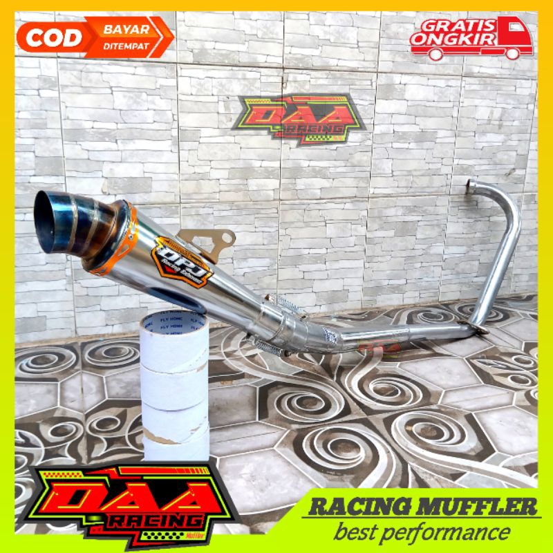 Knalpot racing VIXION Old DPJ Blue jigsaw Vixion new