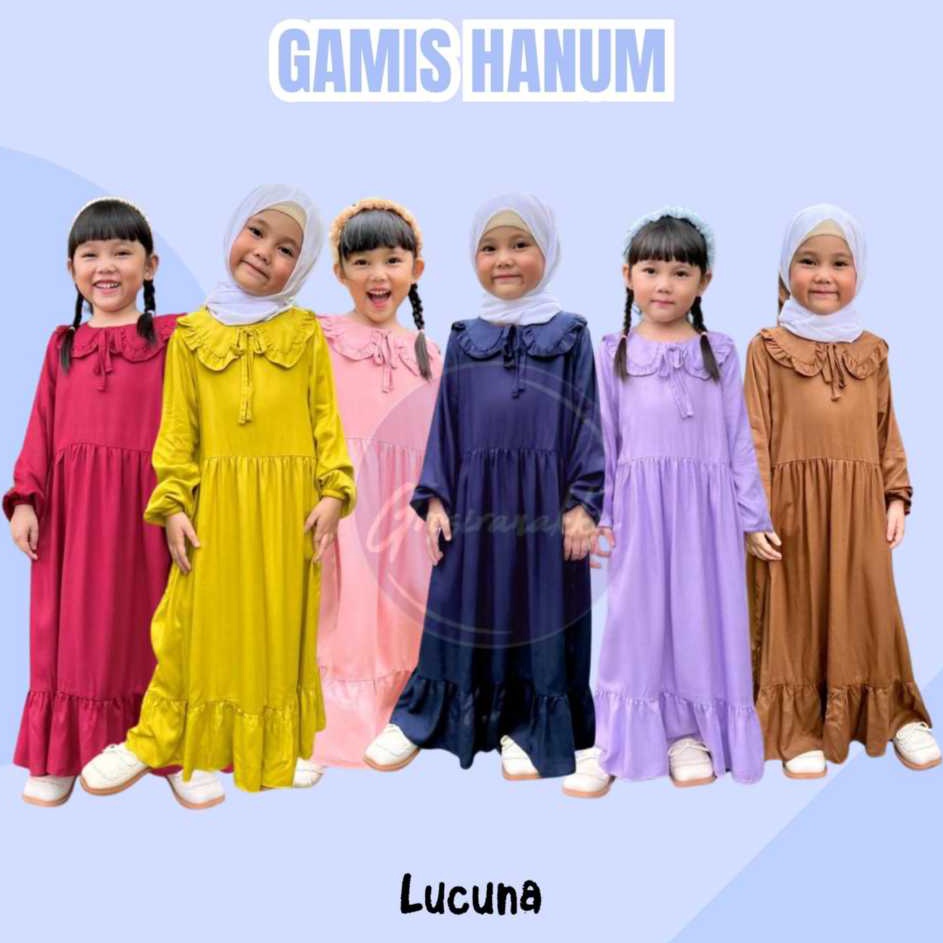 Grosir Istimewa  Gamis Rayon Anak Hanum Lucuna Mix Warna Size 21 Tahun