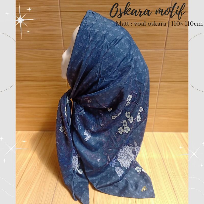 jilbab segi empat motif AZARA