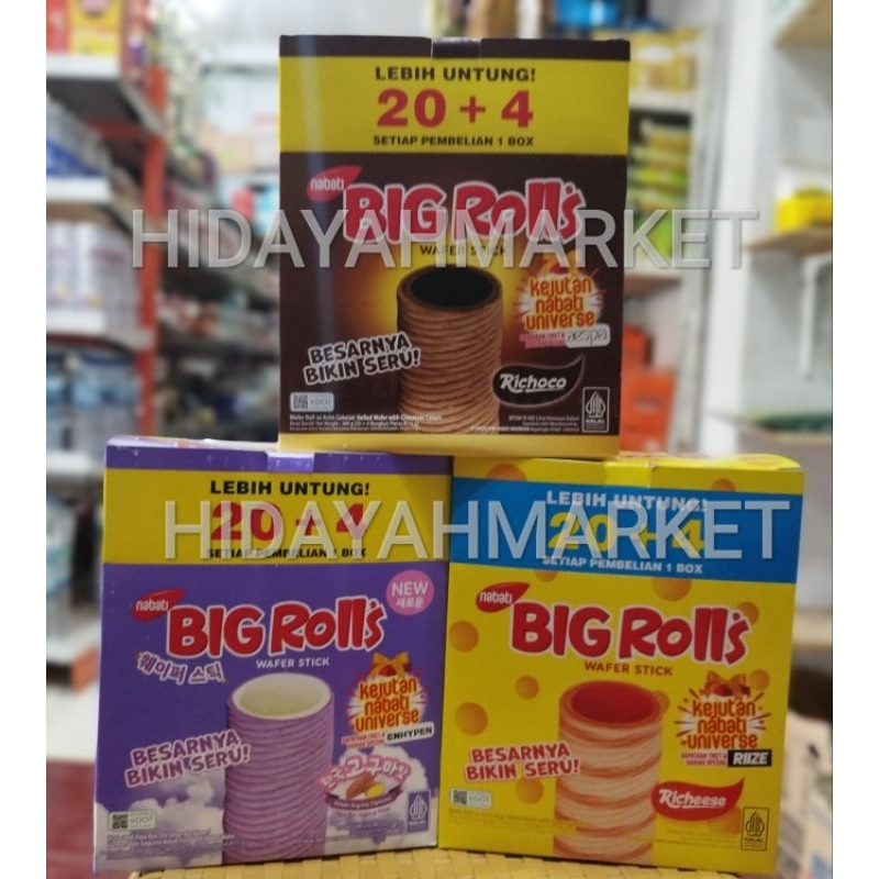 

nabati big rolls wafer stick (isi 20+4)