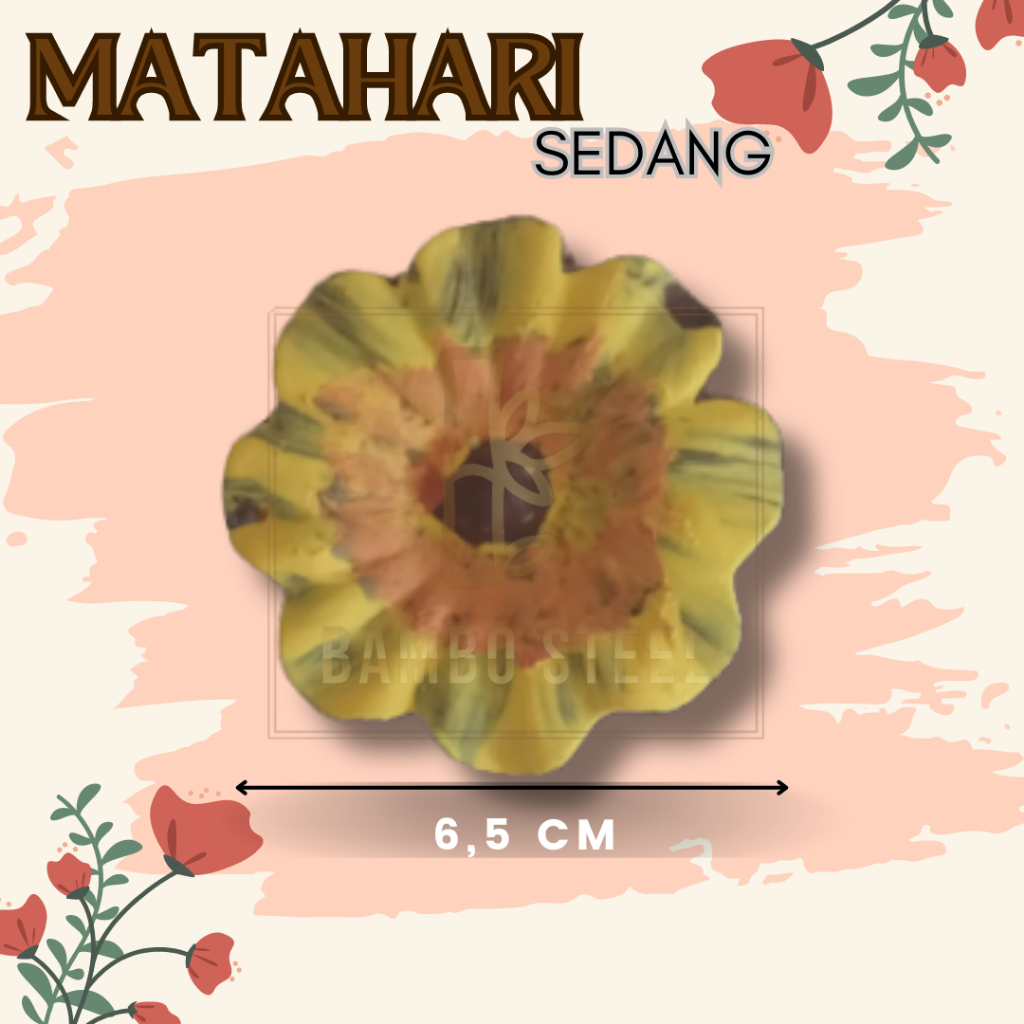 Ornamen Aksesoris Pagar Besi Teralis Motif Bunga Matahari Sedang Plat Besi