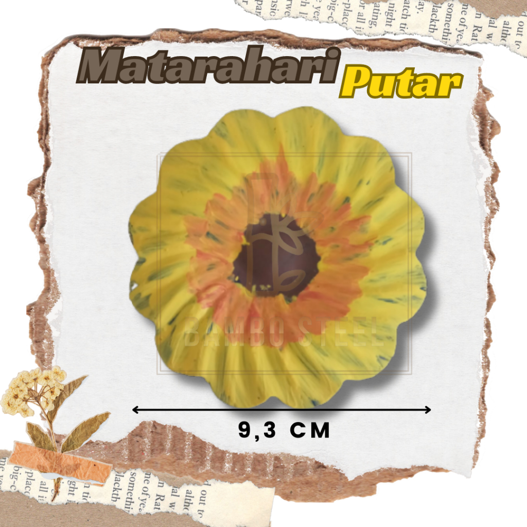 Ornamen Aksesoris Pagar Besi Motif Bunga Matahari Putar Besi Plat