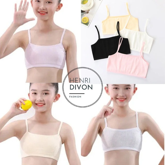 Miniset Anak Perempuan Remaja Bahan Katun Mini Set Anak Sekolah SD SMP Polos Lembut Teen Bra M L