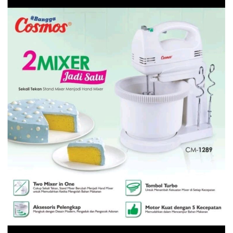 Mixer Com Cosmos CM 1289 Stand Mixer Cosmos 1289 Mixer Duduk Cosmos CM-1289 Mixer Turbo