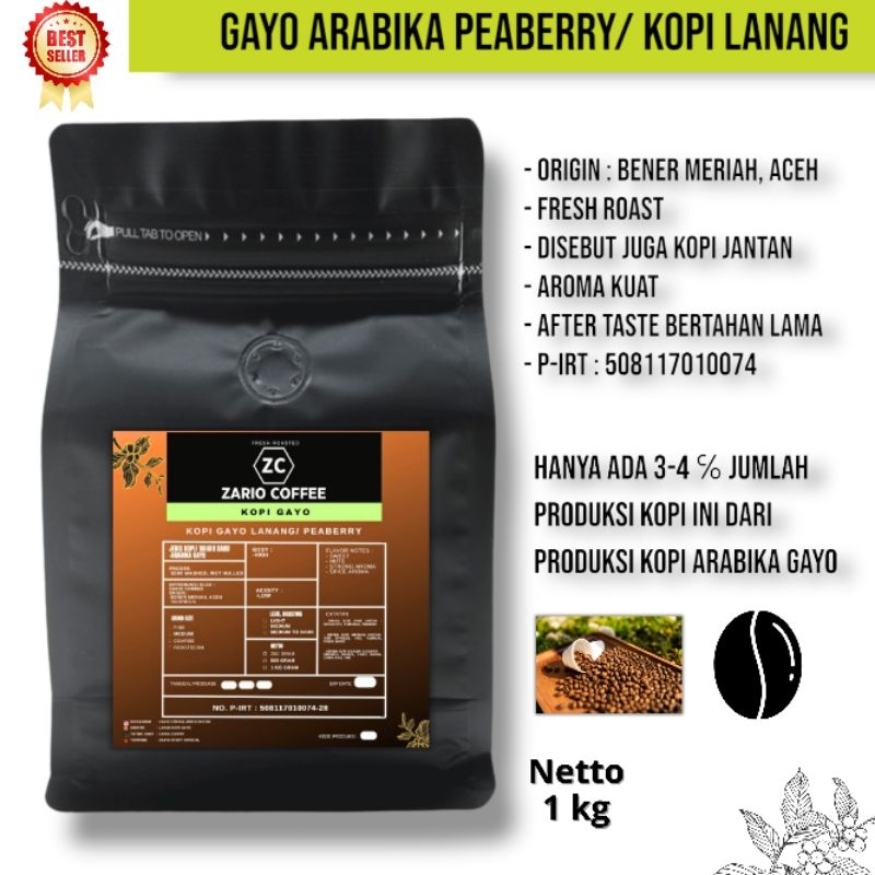 

Kopi Gayo Arabika Peaberry 1 Kg | Kopi Lanang / Jantan