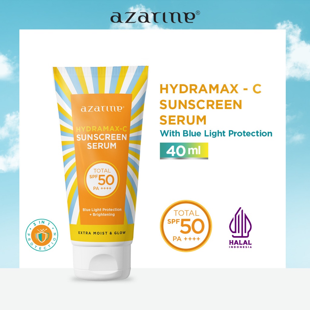 	 Azarine Hydramax-C Sunscreen Serum SPF50 PA++++ 40ml [LOLOS UJI INVIVO INVITRO] Sunscreen kulit kering sensitif	