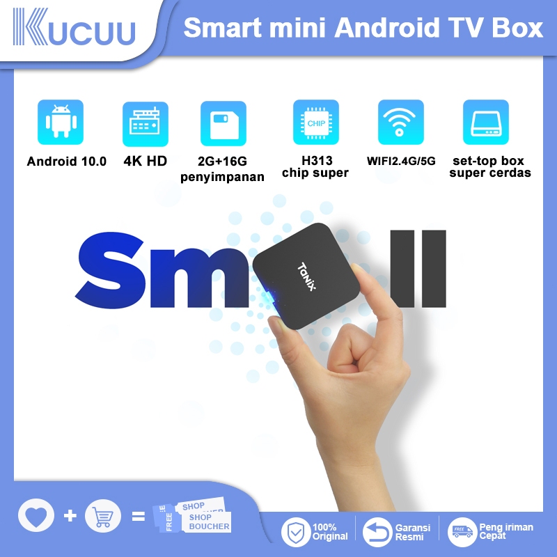 KUCUU Mini Android Tv Box Stb android tv Android 10 OS Ram 2gb Rom 16gb Wifi 5G/2.4G Smart Tv Box 4K Ultra HD