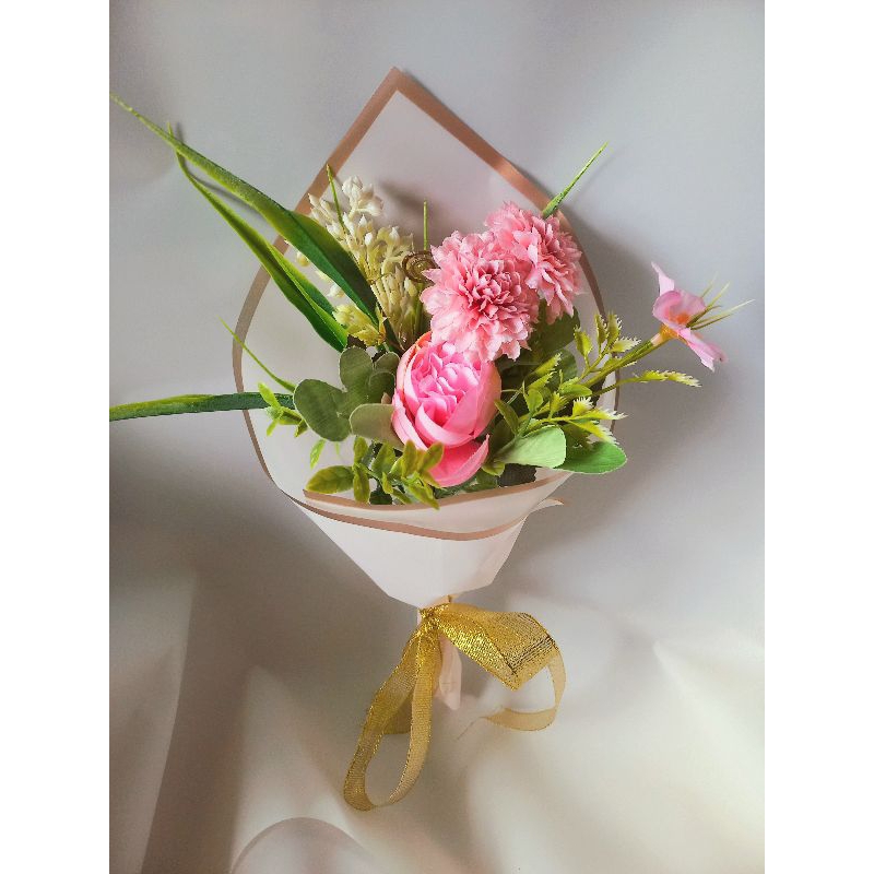 buket bunga artificial / Palsu kecil pink