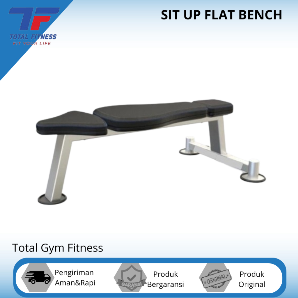 Alat Fitness Sit up Flat Bench Gym Komersial Import