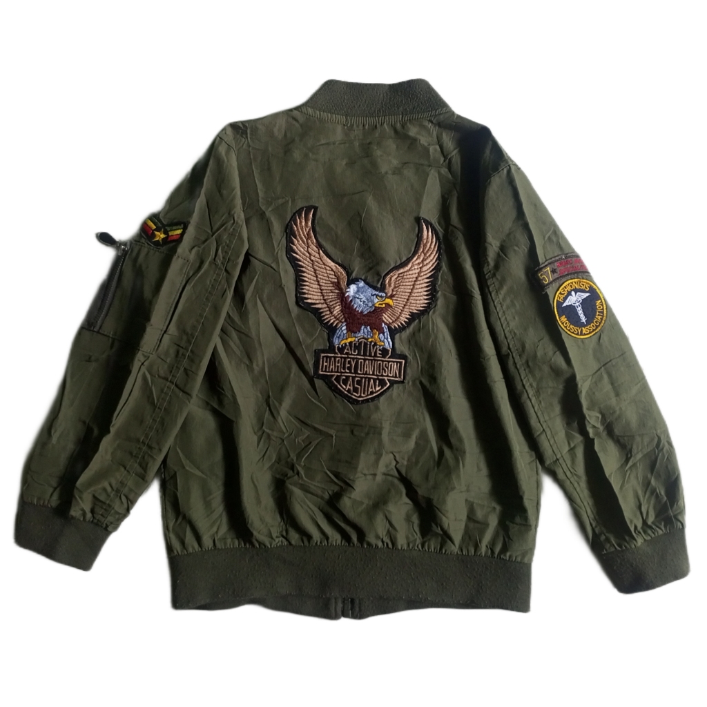 Jacket Bomber Anak Big Logo Harley Davidson Second Preloved