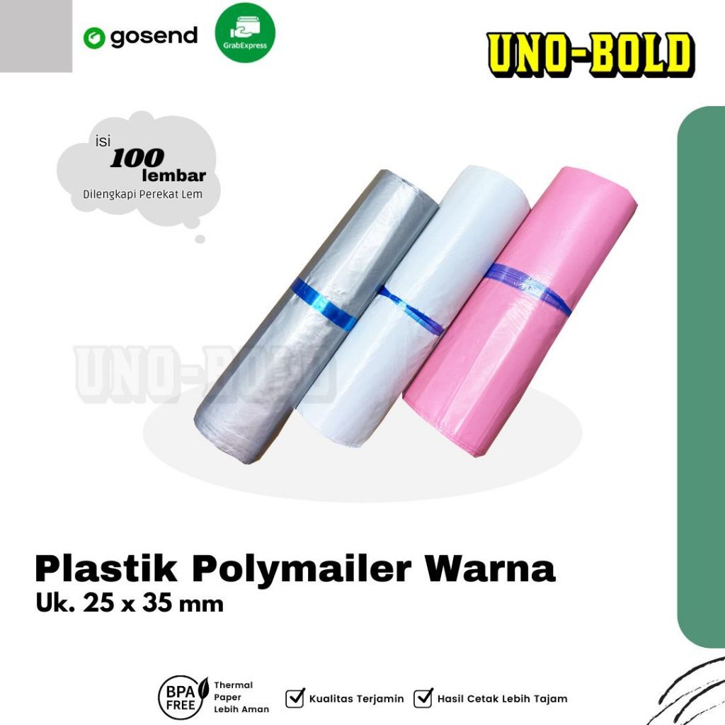 Plastik polymailer 25x35 kantong packing Silver isi 100pcs