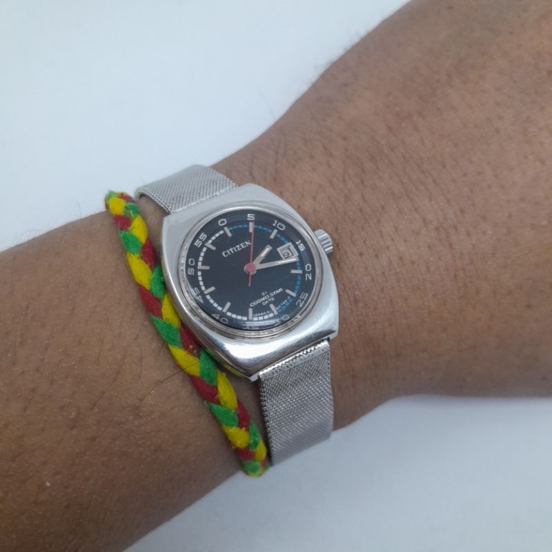 Jam tangan wanita Vintage Citizen cosmostar date ladies 4-610407Y