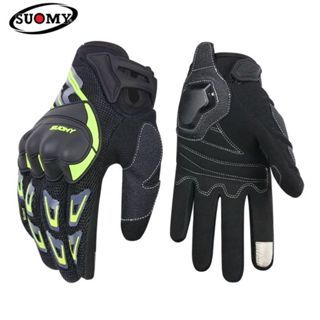 Sarung Tangan Motor Touring Racing Trail Motocross Desain Sporty dengan Protektor Baja Tahan Karat d
