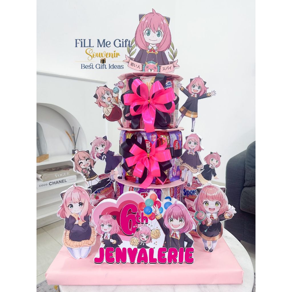 

JT - Anya Forger Spy X Snack Tart Tower Cake Birthday / Kue Cemilan Snack Ulang Tahun