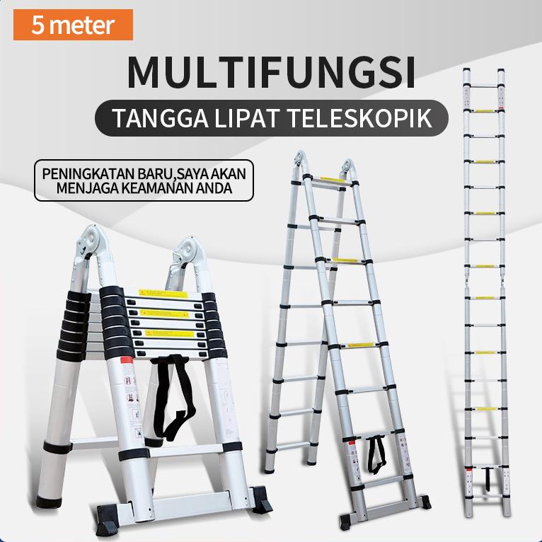 【COD】6M Multifungsi Dengan Teknik Tangga Lipat / Tangga Teleskopik Portabel Rumah Tangga 5.4 Meter