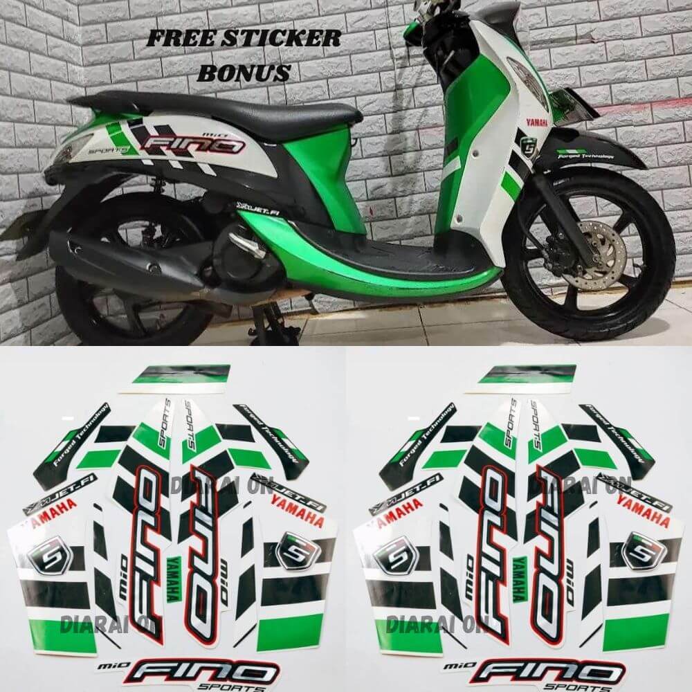Striping Stiker Yamaha Fino 2014 - Fino Hijau Murah