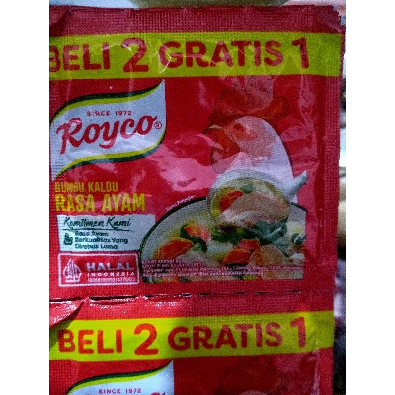 

Royco ayam/sapi (random) kaldu bubuk 6gr