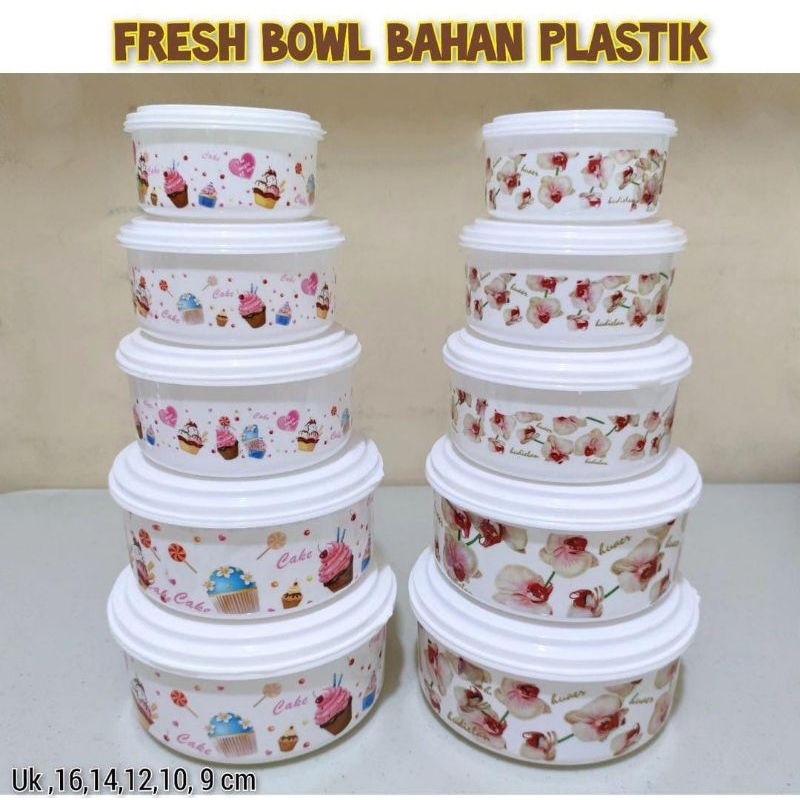Fresh Bowl Cantik/Mangkuk Plastik Cantik/Bowl Plastik/Mangkuk Plastik/Mangkuk Plus Tutup