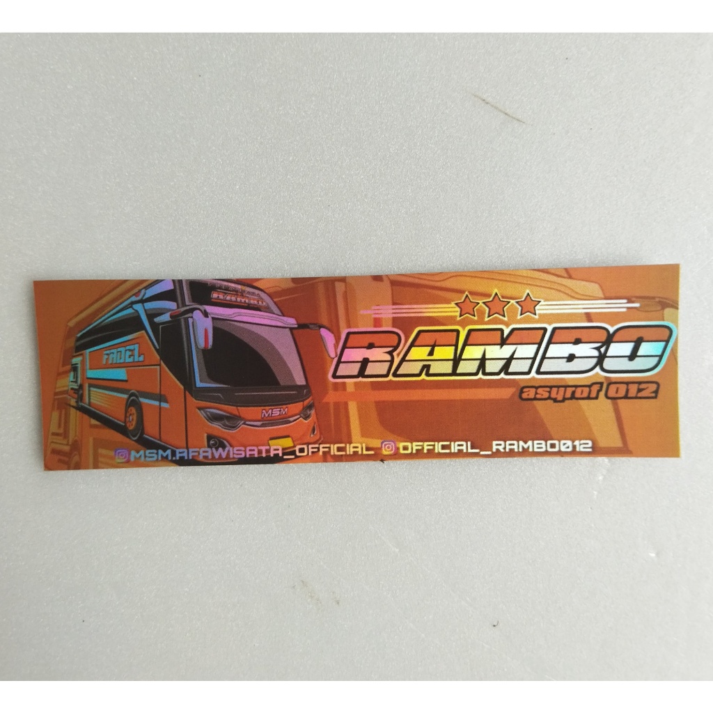 

STIKER ASYROF RAMBO HOLOGRAM ASLI PO