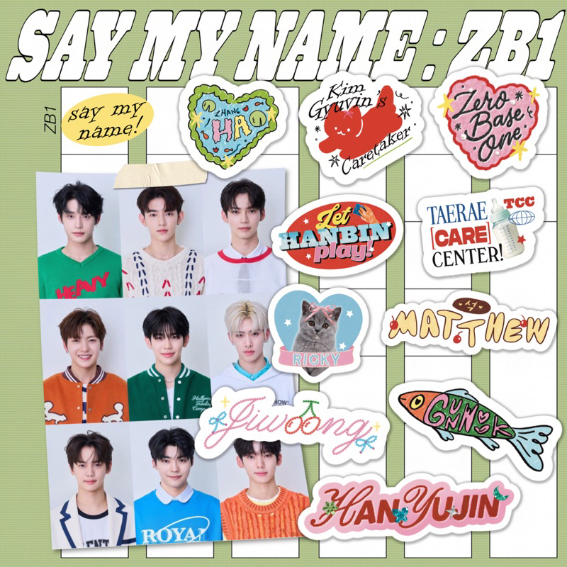 

ZB1 Zero Base One member name sticker - Say My Name