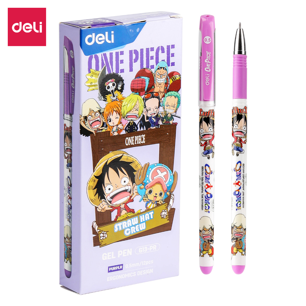 

BOLPOIN / BALLPOINT / PULPEN GEL / PEN GEL / PEN DELI G13 ONE PIECE PURPLE