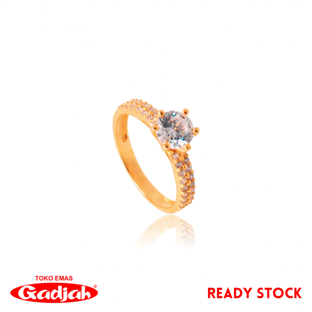 Cincin Emas Solitaire 2 Baris Mata - Toko Emas Gadjah