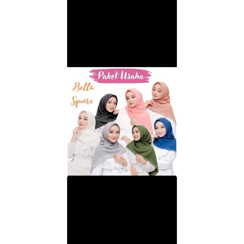 *PAKET USAHA* Bella Square || Hijab Segi Empat || Hijab anti meleyot