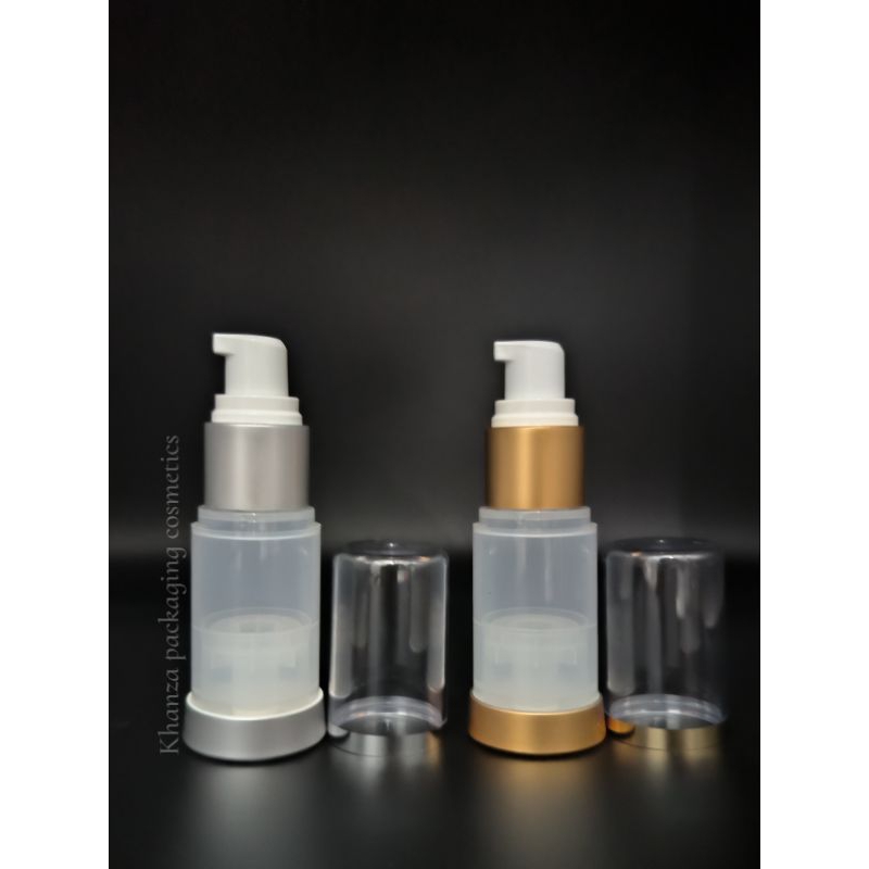 Botol pump airless 15 ml frosted / botol serum 15ml frosted
