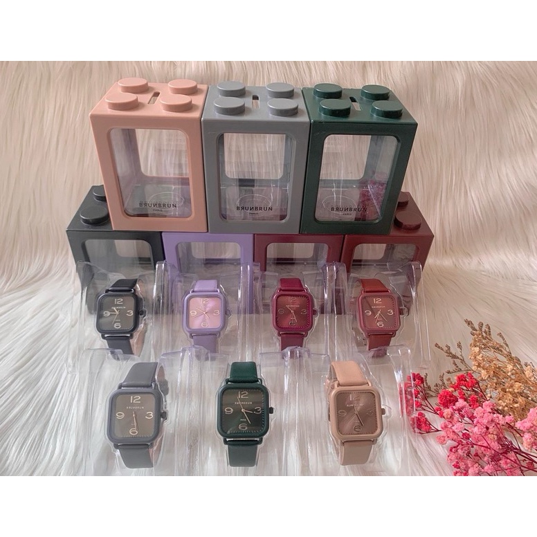 BEST SELLER JAM TANGAN BRUNBRUN PARIS NAYLA BEIGE BERRY PINK BLACK BROWN JAM TANGAN WANITA BRUN BRUN