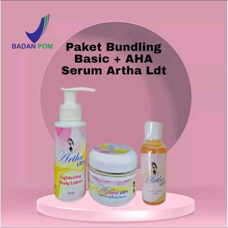 ARTHA LDT+ BODY BOOSTER BODY SERUM AHA BODY LOTION MENCERREADY PAKET GLOW UP ISI 3 PCS BODY CARE ART