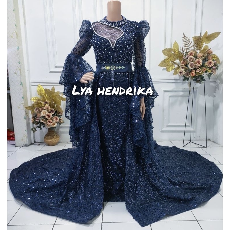 GAUN PENGANTIN SLIM MODERN +EKOR LEPAS PASANG