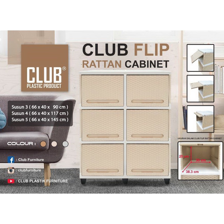 Viral LEMARI PLASTIK DOUBLE CLUB FLIP SUSUN 3 DOUBLE FLIP  RAK SERBAGUNA