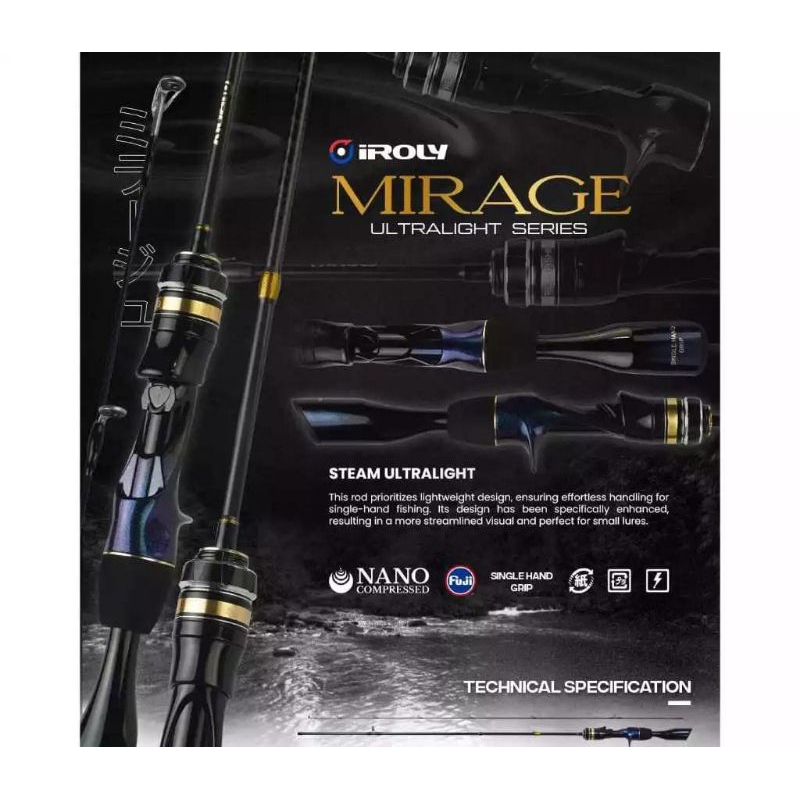 Joran BC Iroly Mirage Ultralight Series 502-XUL Line 1-3lb Solid Carbon