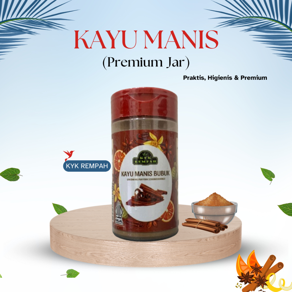 

Kayu Manis Bubuk Premium JAR | Cinnamon Powder | Bumbu Dapur Praktis | KYK Rempah