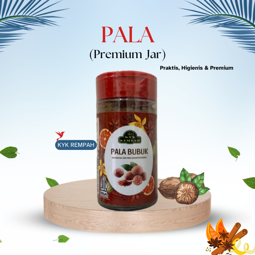 

Pala Bubuk Premium JAR | Nutmeg Powder | Bumbu Dapur Praktis | KYK Rempah